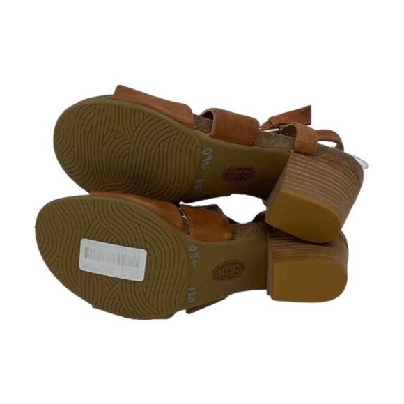 NEW Sofft Melina Size 9.5 Leather Buckle Ankle Strap Open Toe Block Heel Sandals - Picture 10 of 16